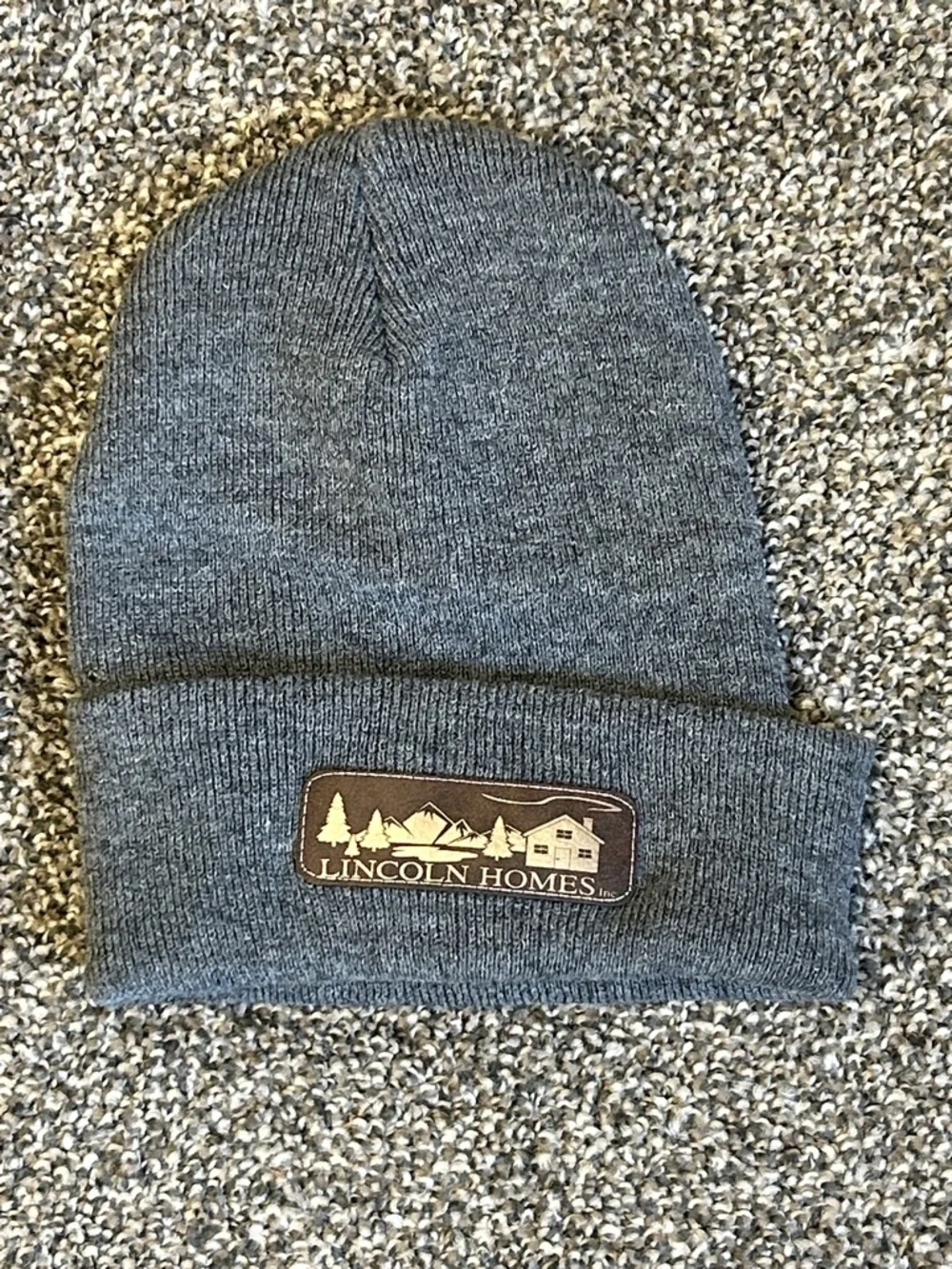 Port and Company Charcoal Gray Knit Beanie with Lincoln Homes Patch